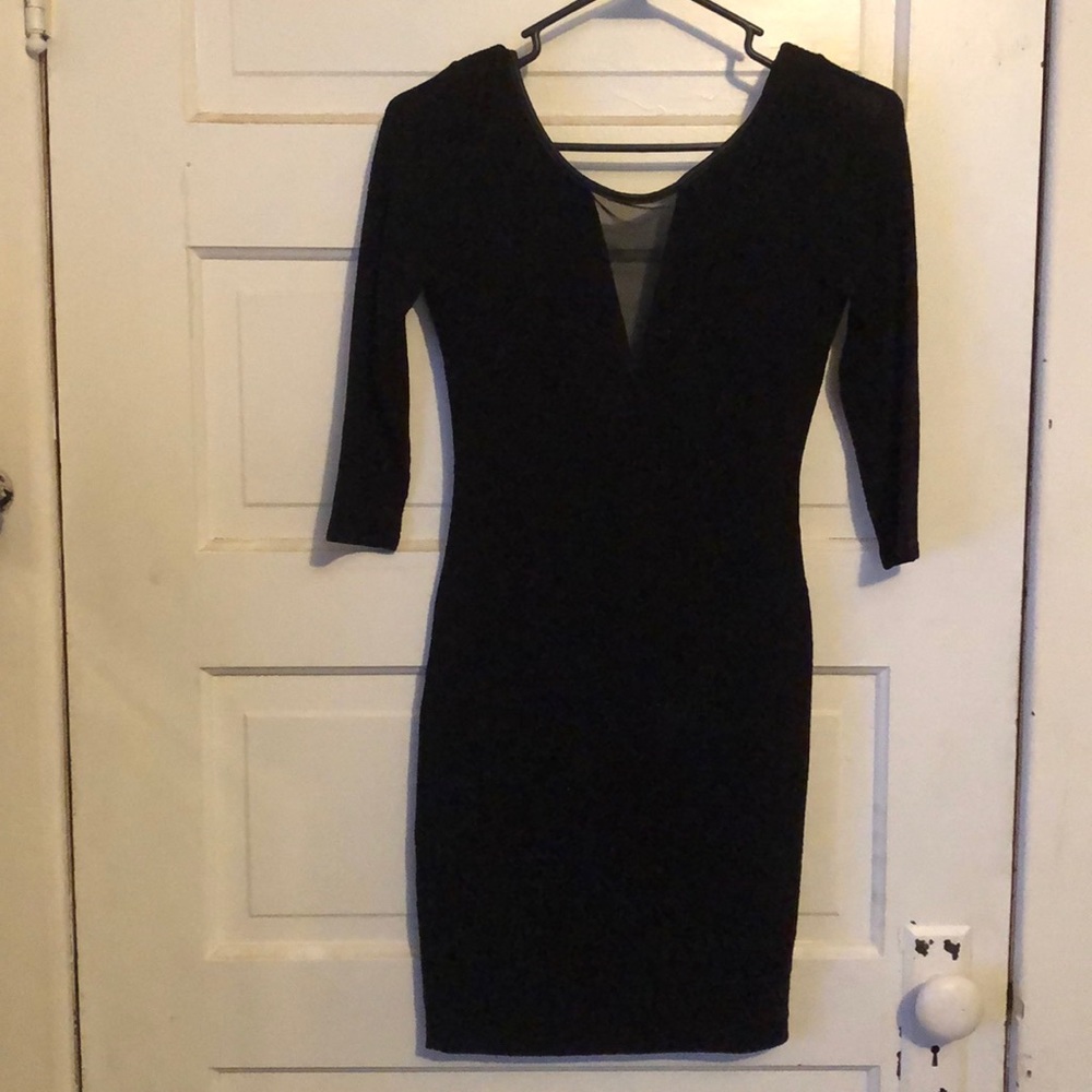 Navy sparkle backless dress